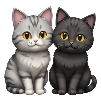 You can make an emoji of two cats looking at each other, one black and the other gray. sticker