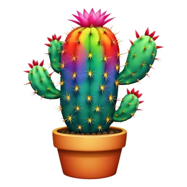 Rainbow cactus sticker