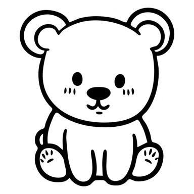 Cute bear cub sitting sticker