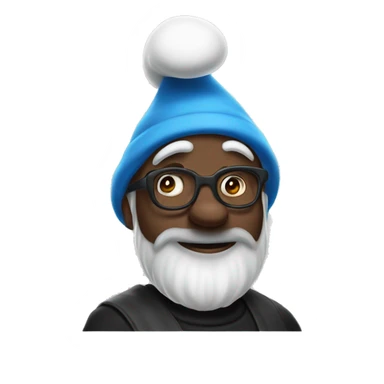 papa smurf but black sticker