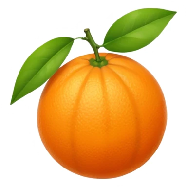 Orange fruit with leaf flat  sticker