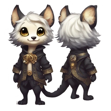 Cool cute Kawaii edgy fantasy shiny chibi animal creature fursona Fionbri vernid by griffsnuff & LiLaiRa & Falvie full bodyal sticker