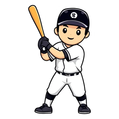 Playing baseball sticker