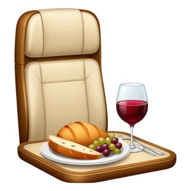luxury plane food with wine sticker