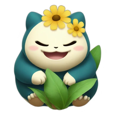 Flower in the shape of snorlax sticker