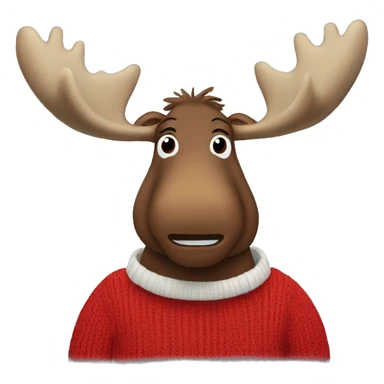 Moose wearing a red turtleneck sweater  sticker