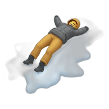 flattened person making snow angel sticker