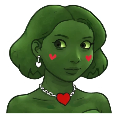 A girl showing love sticker