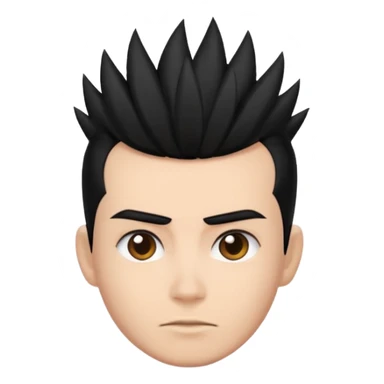 Black hair Mohawk sticker