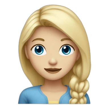 Girl with blond hair and blue eye makeblood test sticker