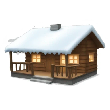 winter cabin sticker
