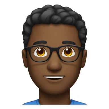 dark Man with glasses black short hair  sticker