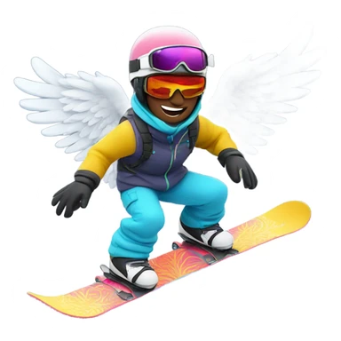 Snowboarder with wings sticker