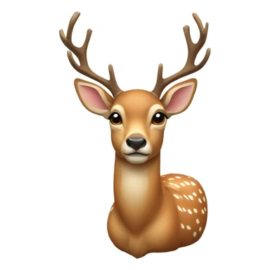 a deer with a bow sleeping sticker