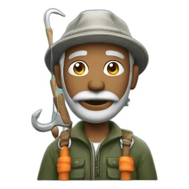 fisherman with hook sticker