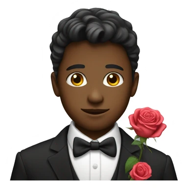 Boy with Formal Clothes and Rose sticker
