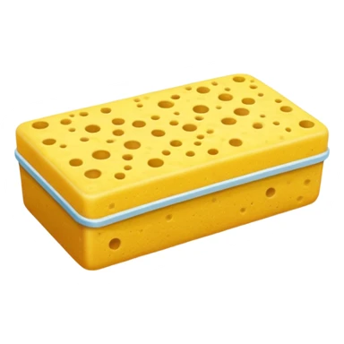 yellow sponge for washing dishes sticker