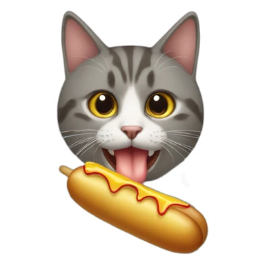 Cat eating corn dog sticker