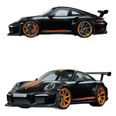 black porshe 911 gt3 rs sticker