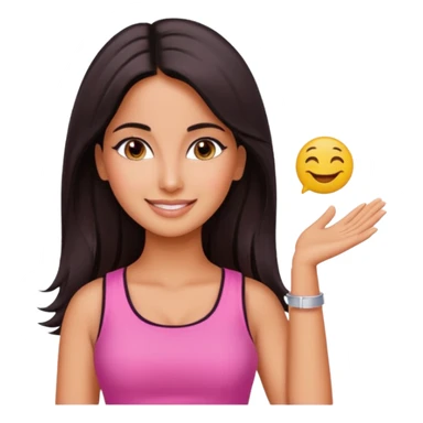 ipretty bratz emoji of katrina kaif wearing a pink top sticker