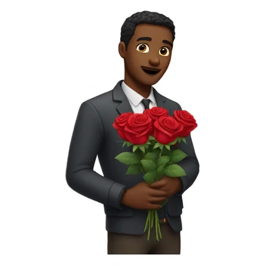 Man holding roses  sticker