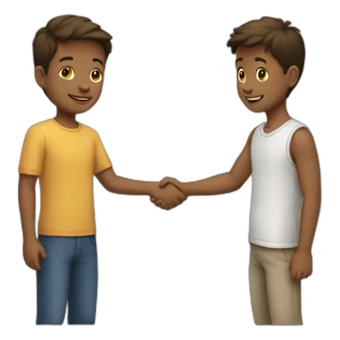 two boys shaking hands sticker