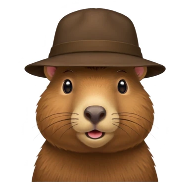Capibara with a hat sticker