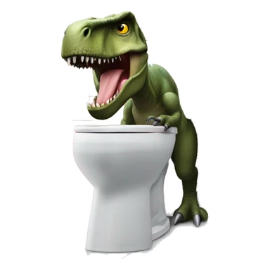 tyrannosaurus looking into the toilet sticker
