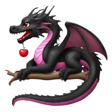Sweet black Dragon with Cherry Blossom sticker