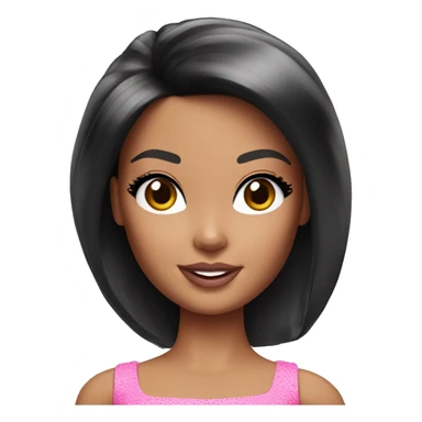 Barbie doll with black hair sticker