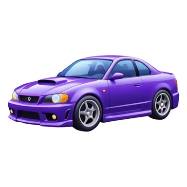 Purple car drifting with navy blue flames coming out of the rear tires. sticker