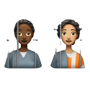 Two different women in prison sticker