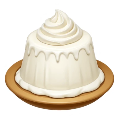 plain cream cheese, smooth white mound or swirl, thick silky texture, soft peaks, mild sheen, clean finish, fresh and pure, optional small container, no toppings, herbs, tools, or faces, clean 3D rendering, soft lighting, transparent background, emoji scale sticker