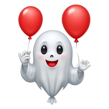 Niedliches gespenst mit luftballon in der hand sticker