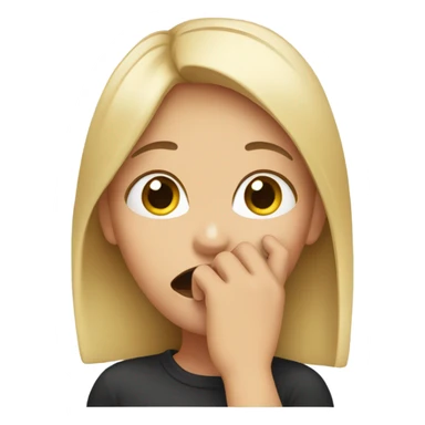 girl with hand over her mouth sticker