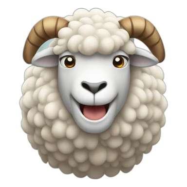 Angry sheep with horns up sticker