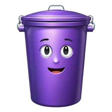 Glitter Purple and Cian rubbish bin sticker