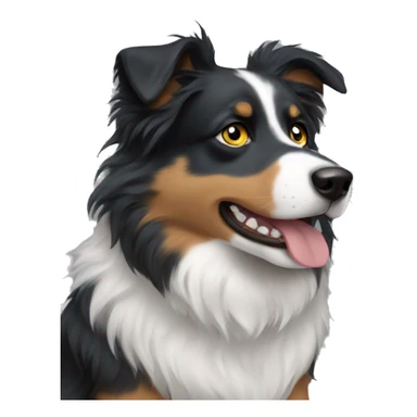 Moon with Small black australian shepherd dog sticker