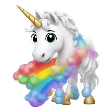 Unicorn making rainbow poop sticker