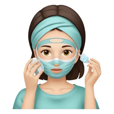 a girl doing her skincare and self care sticker