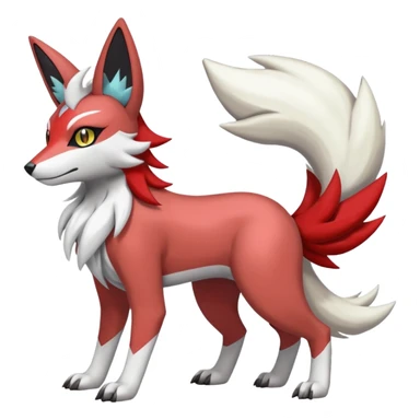 WereGarurumon-Lycanroc-Meloetta-Renamon-Zangoose-fusion-hybrid-creature (full body) sticker