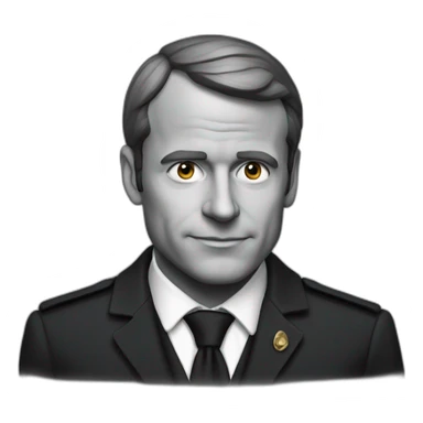 Macron noir sticker