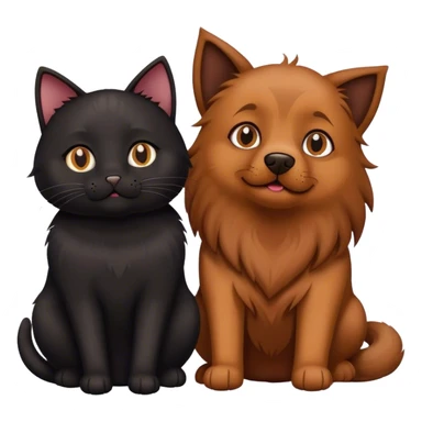 Black cat and dog being friends sticker