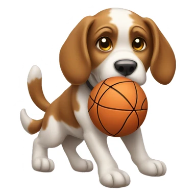 Dog playing basketball sticker