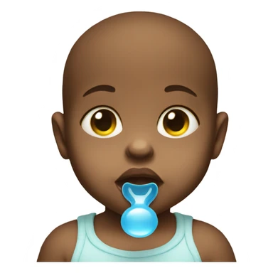 baby with pacifier in mouth sticker