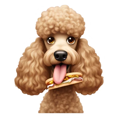 Poodle begging for a sandwich  sticker