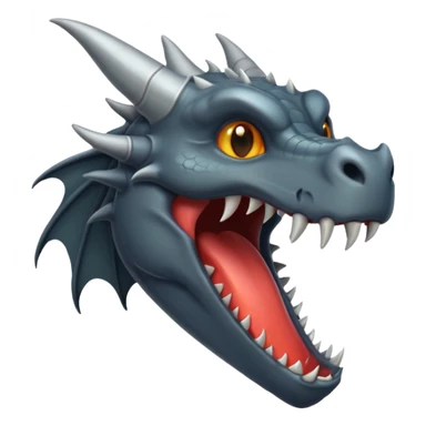 iOS style emoji, minimal dragon fang, dark fantasy object sticker