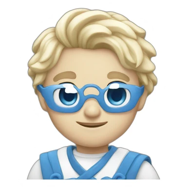 Coeur bleu et blanc sticker