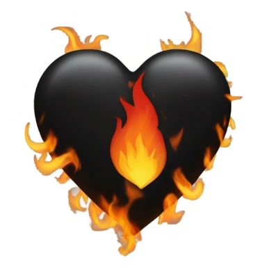 Flaming black heart sticker