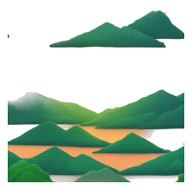 sunset over green hills sticker